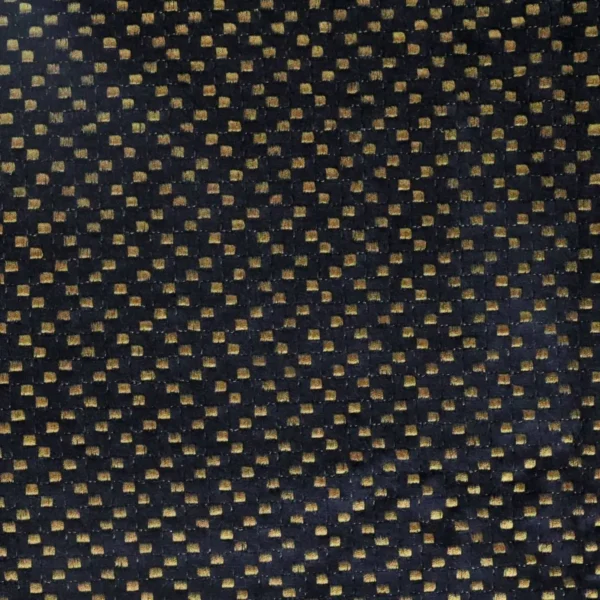 black-grey geometric embroideried fabric from Casamance