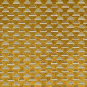 yellow geometric velvet-chenille fabric from Casamance