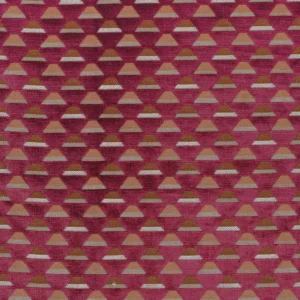 red geometric velvet-chenille fabric from Casamance