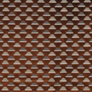 brown geometric velvet-chenille fabric from Casamance