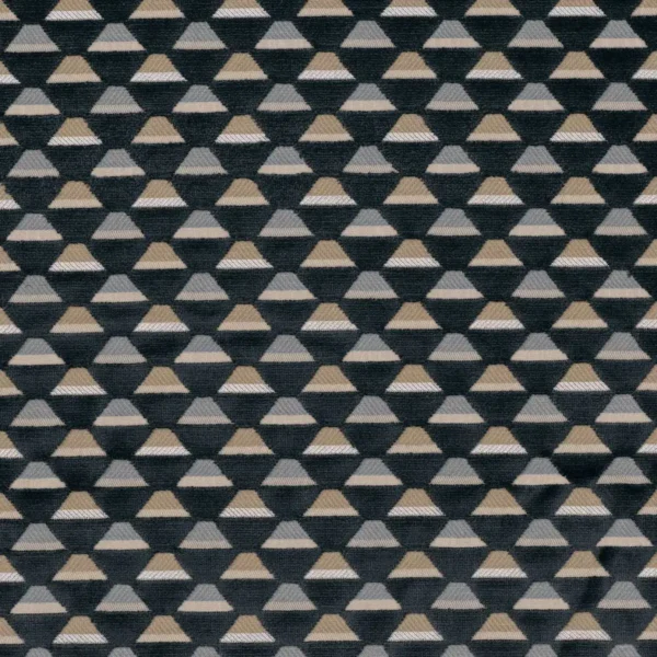 black-grey geometric velvet-chenille fabric from Casamance
