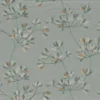 black-grey botanical embroideried fabric from Casamance