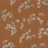 orange botanical embroideried fabric from Casamance