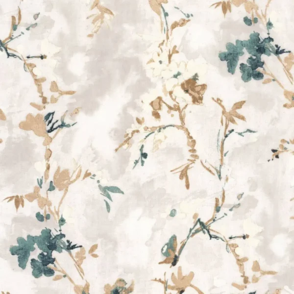 green botanical linen fabric from Casamance