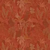 orange botanical jacquard fabric from Casamance