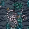 blue animal velvet-chenille fabric from Emma Shipley