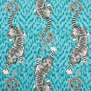 blue animal cotton fabric from Emma Shipley