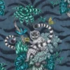 blue animal cotton fabric from Emma Shipley
