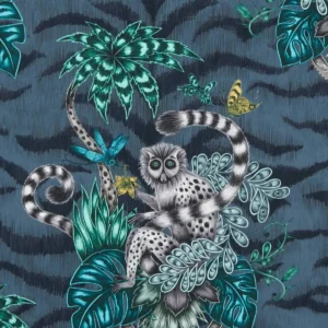 blue animal cotton fabric from Emma Shipley