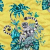 yellow animal cotton fabric from Emma Shipley