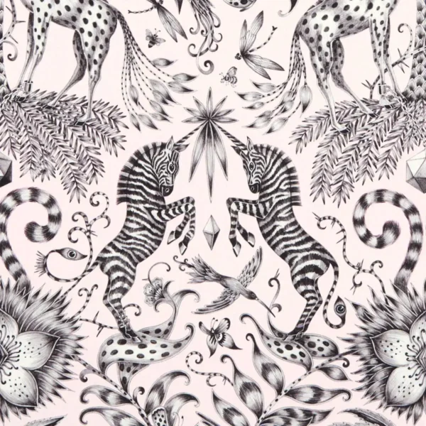 Kruger Fabric - Pink by pink animal cotton fabric from Emma Shipley