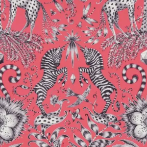 pink animal cotton fabric from Emma Shipley