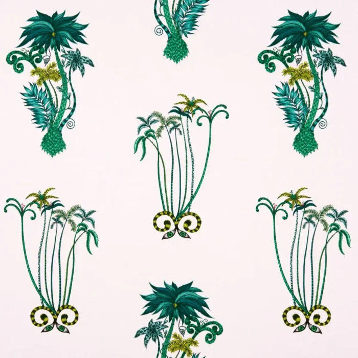 Jungle Palms Fabric - Pink swatch