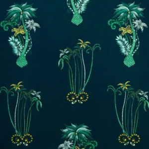 blue animal cotton fabric from Emma Shipley