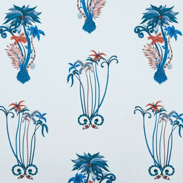 blue animal cotton fabric from Emma Shipley