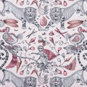 black-grey animal cotton fabric from Emma Shipley