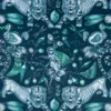 blue animal cotton fabric from Emma Shipley