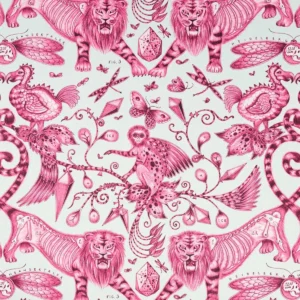 pink animal cotton fabric from Emma Shipley