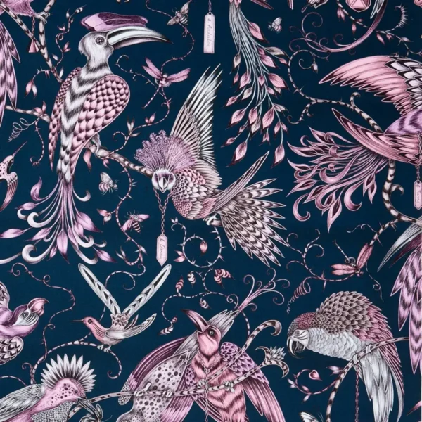 pink animal cotton fabric from Emma Shipley