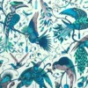 blue animal cotton fabric from Emma Shipley
