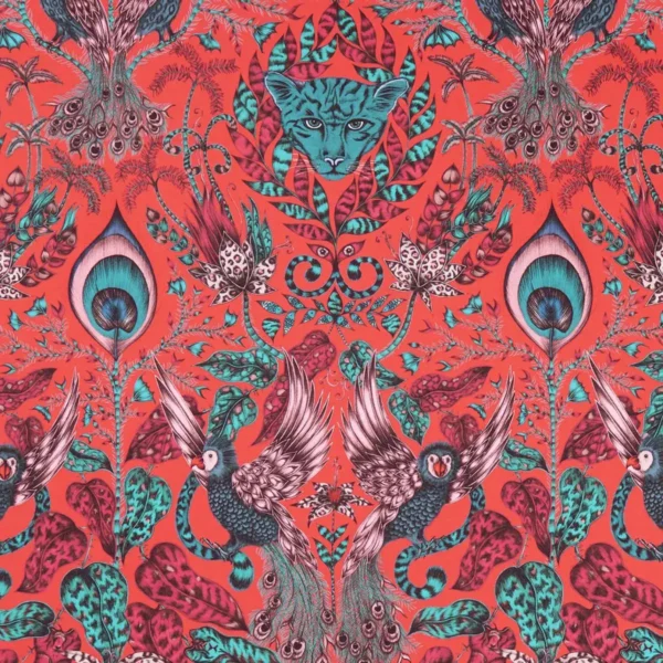 Amazon Fabric - Red by red animal cotton fabric from Emma Shipley