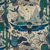blue animal linen fabric from Emma Shipley