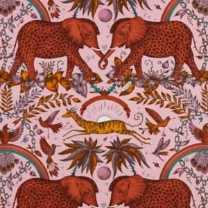 pink animal cotton fabric from Emma Shipley