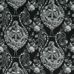 black-grey animal cotton fabric from Emma Shipley
