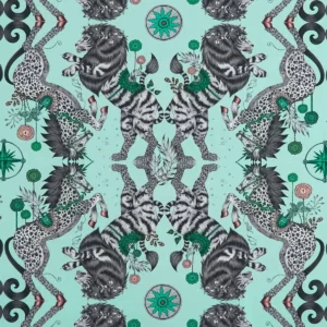 blue animal cotton fabric from Emma Shipley