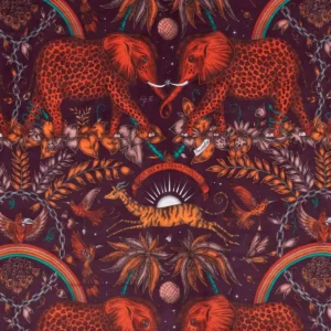 multicolour animal velvet-chenille fabric from Emma Shipley