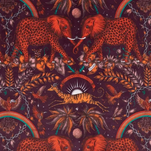 multicolour animal velvet-chenille fabric from Emma Shipley