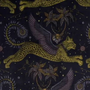 black-grey animal velvet-chenille fabric from Emma Shipley