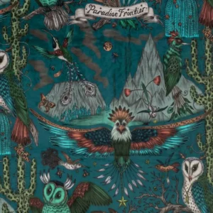 blue animal velvet-chenille fabric from Emma Shipley