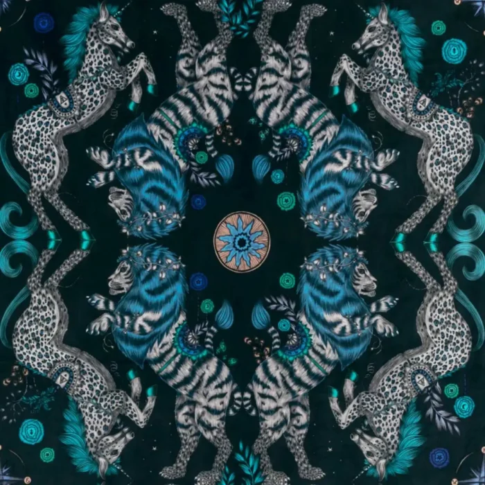 Caspian Velvet Fabric - Navy swatch