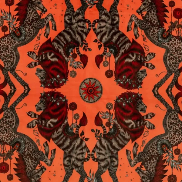 black-grey animal velvet-chenille fabric from Emma Shipley