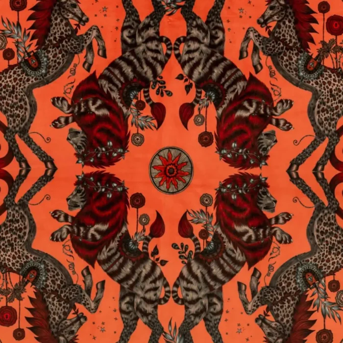Caspian Velvet Fabric - Coral swatch