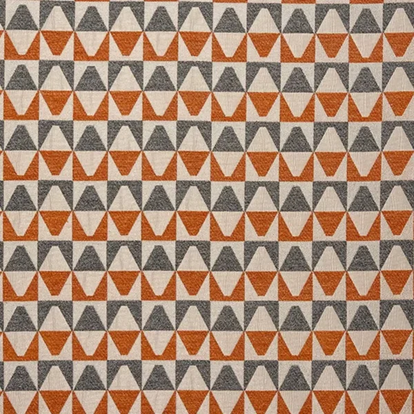 orange geometric jacquard fabric from Fryetts