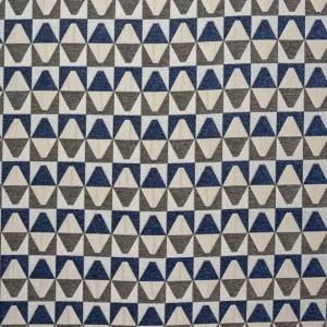 blue geometric jacquard fabric from Fryetts