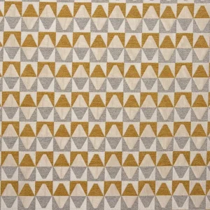 yellow geometric jacquard fabric from Fryetts