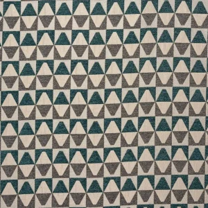 green geometric jacquard fabric from Fryetts