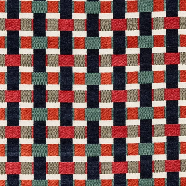 blue geometric jacquard fabric from Fryetts