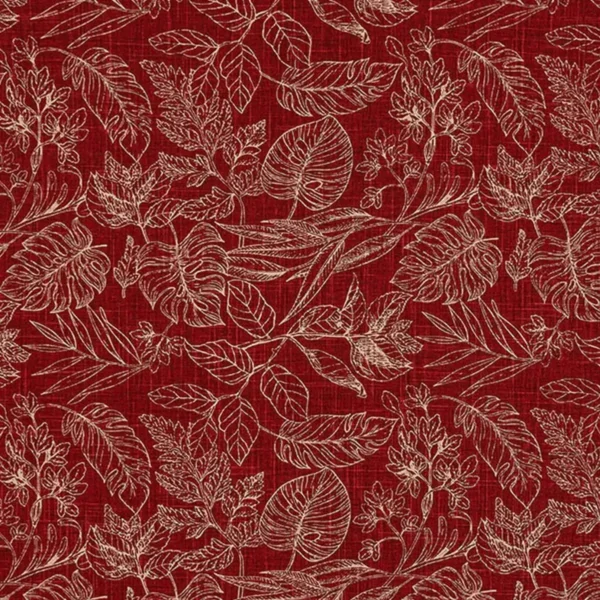 Salvador Fabric - Rosso by red botanical woven fabric from Fryetts
