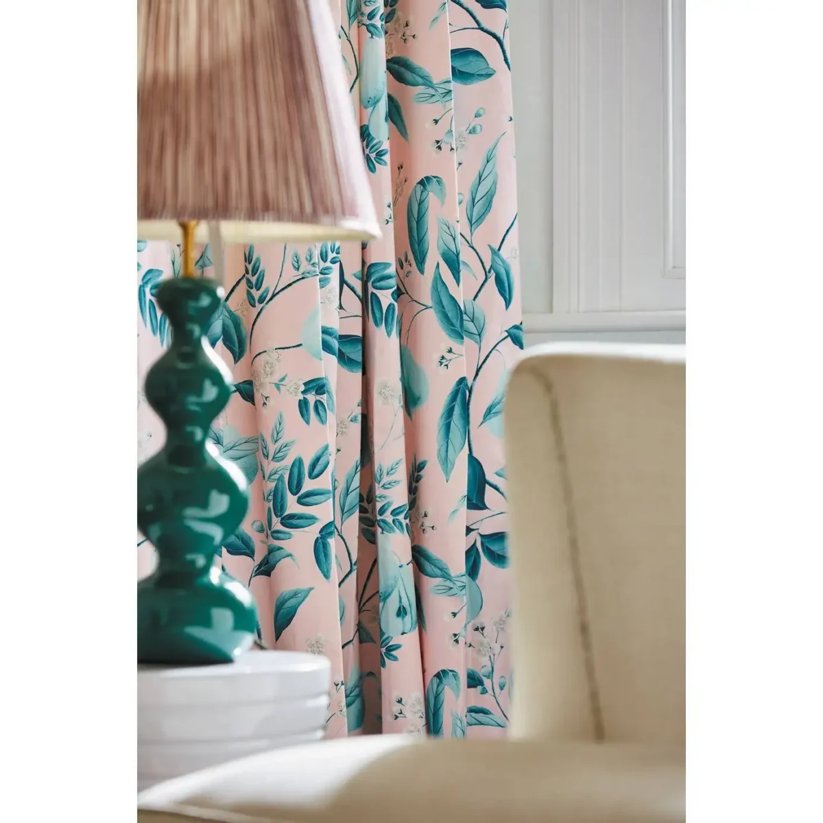 Marie Fabric - Rose / Lagoon by Marie Fabric - Rose / Lagoon from