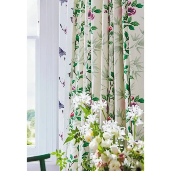 Emmeline Fabric - Chalk / Rose / Sky by Emmeline Fabric - Chalk / Rose / Sky from
