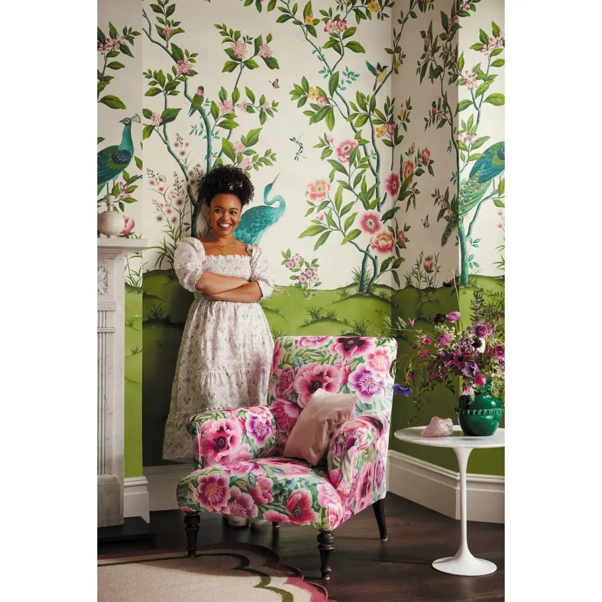 Marsha Fabric - Apple / Peopny / Magenta from