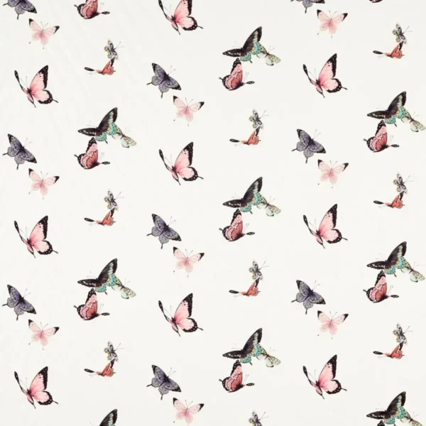 Emmeline Fabric - Chalk / Rose / Sky by Emmeline Fabric - Chalk / Rose / Sky from