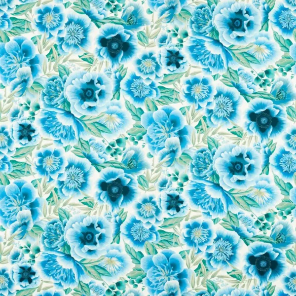 Marsha Fabric - Delft / Lagoon / Porcelain by Marsha Fabric - Delft / Lagoon / Porcelain from