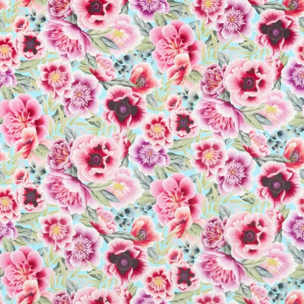 Marsha Fabric - Aqua / Peony / Magenta by Marsha Fabric - Aqua / Peony / Magenta from