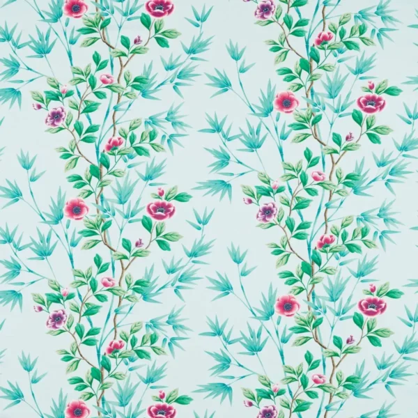 Lady Alford Fabric - Sky / Magenta by Lady Alford Fabric - Sky / Magenta from