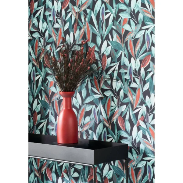 Hojas Wallpaper - Taupe / Noir by Hojas Wallpaper - Taupe / Noir from